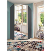 ECKKLEIDERSCHRANK 120/236/120 cm  - Schwarz/Graphitfarben, Modern, Glas/Holzwerkstoff (120/236/120cm) - MID.YOU