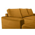 ECKSOFA Currygelb Cord  - Currygelb/Schwarz, KONVENTIONELL, Textil/Metall (150/240cm) - Carryhome