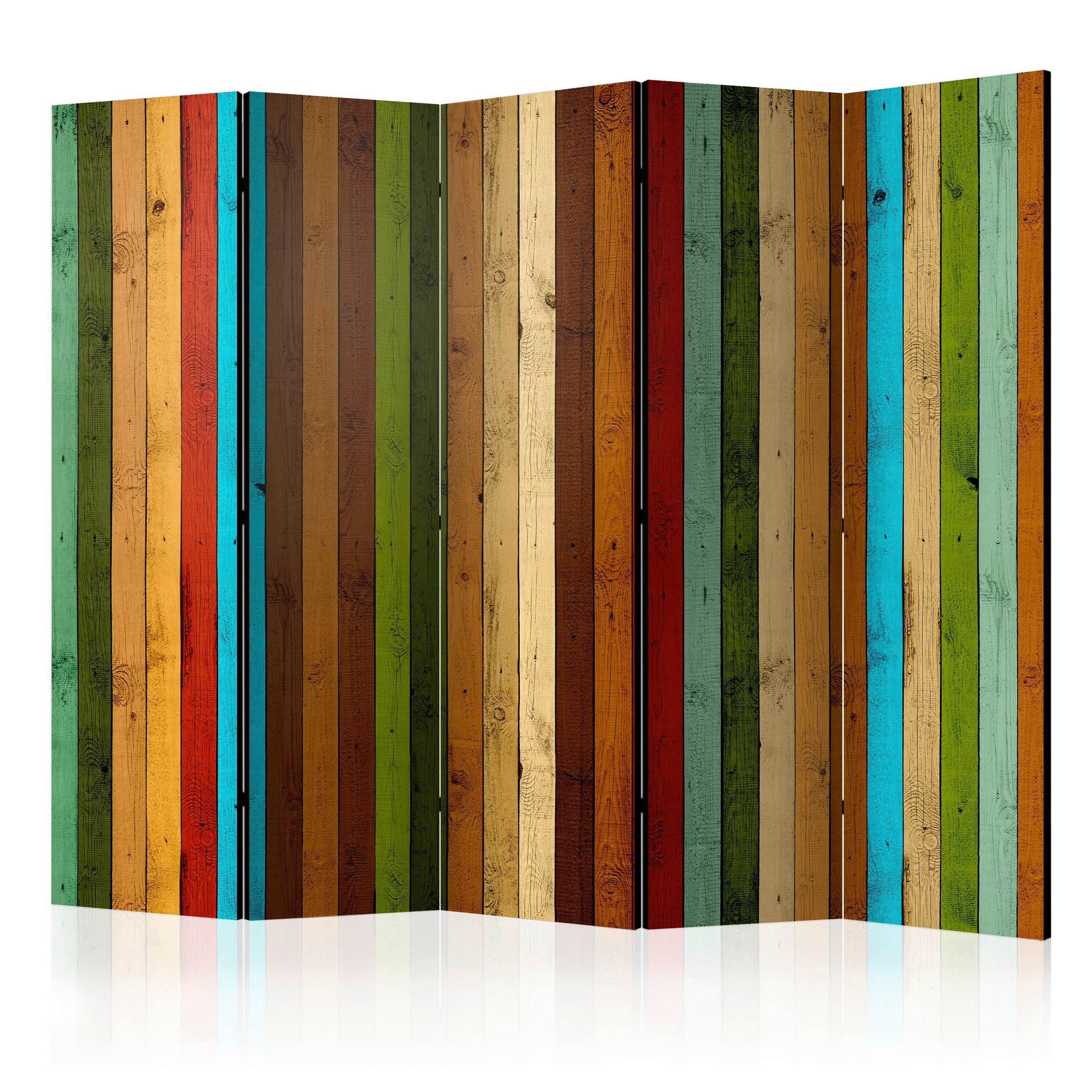 SKÄRMVÄGG  i trä, textil  multicolor  - multicolor, Basics, trä/textil (225/172/3cm) - artgeist