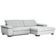ECKSOFA in Webstoff Hellgrau  265/180 cm  - Hellgrau/Schwarz, Design, Textil/Metall (265/180cm) - Carryhome