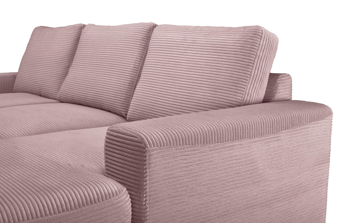ECKSOFA Altrosa  - Schwarz/Altrosa, KONVENTIONELL, Textil/Metall (240/150cm) - Carryhome