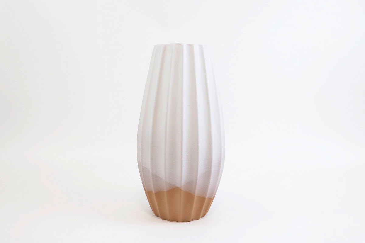 VAZĂ 40 cm  - alb/maro deschis, Basics, ceramică (20/40cm) - Ambia Home
