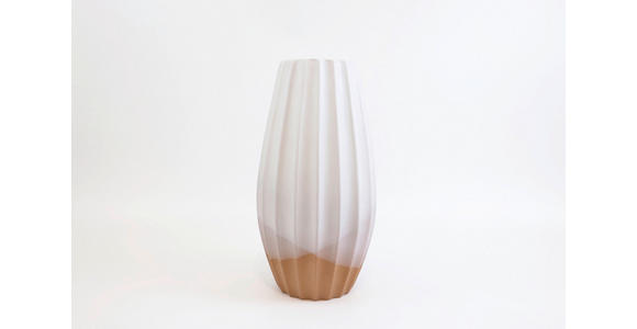 VASE 40 cm  - Hellbraun/Weiß, Basics, Keramik (20/40cm) - Ambia Home