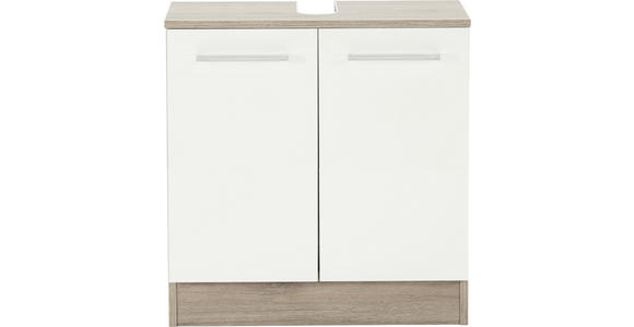 WASCHBECKENUNTERSCHRANK 60/62/33 cm  - Chromfarben/Eiche San Remo, Design, Holzwerkstoff (60/62/33cm) - Xora