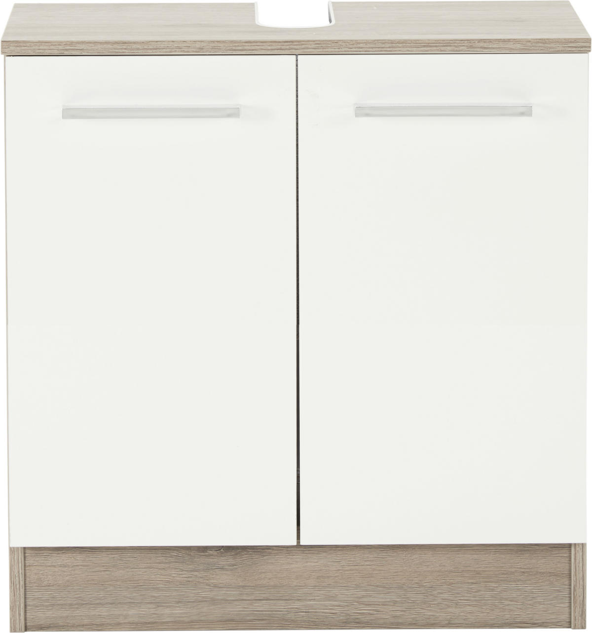 WASCHBECKENUNTERSCHRANK 60/62/33 cm  - Chromfarben/Eichefarben, KONVENTIONELL, Holzwerkstoff/Metall (60/62/33cm) - Carryhome