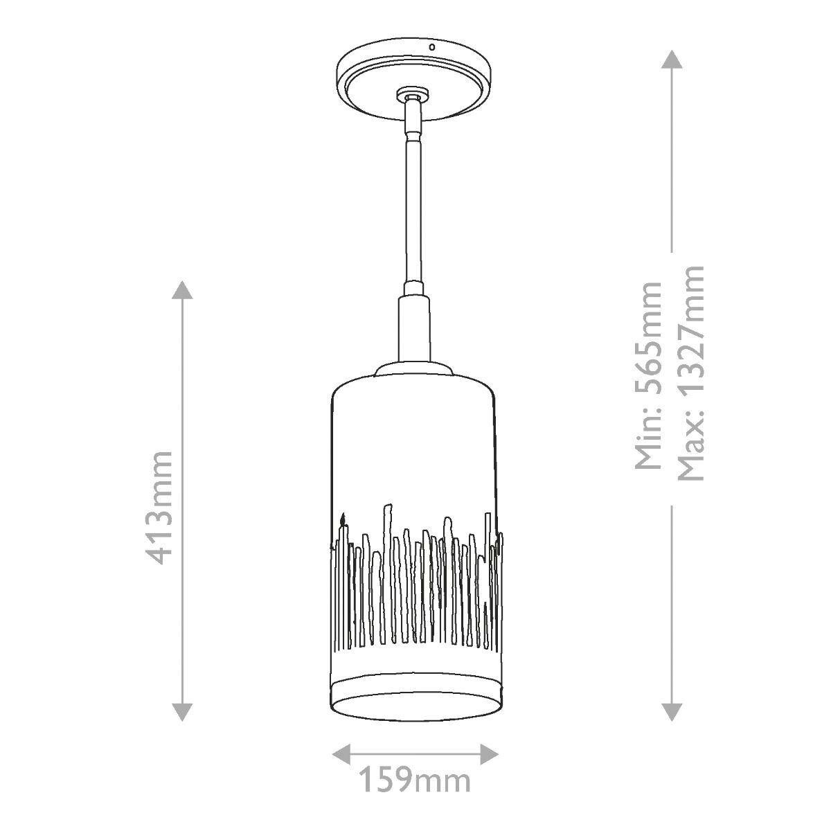HÄNGELEUCHTE Quintiesse 56,5/15,9/15,9 cm  - Goldfarben, KONVENTIONELL, Glas/Metall (56,5/15,9/15,9cm) - Elstead Lighting