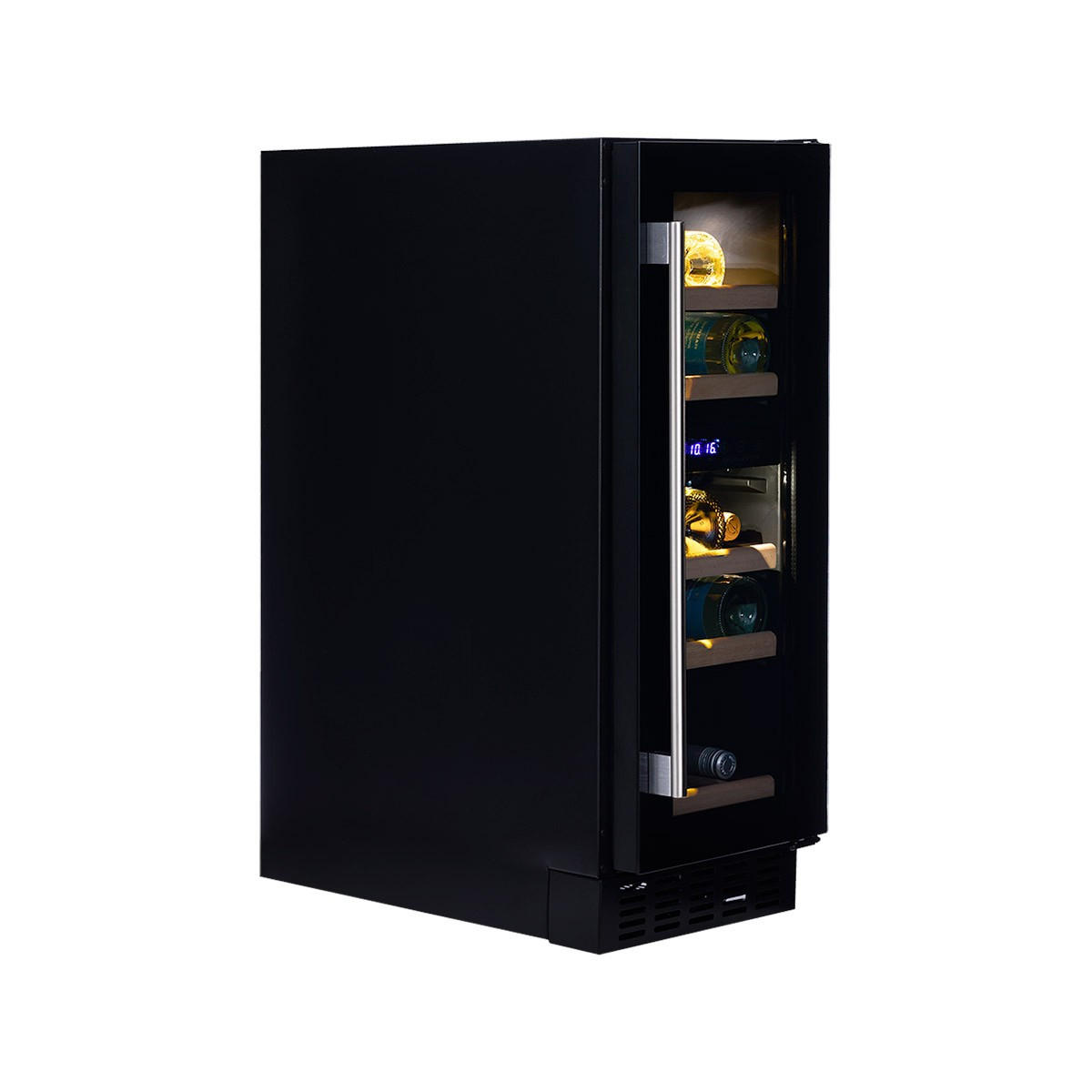 WEINKÜHLSCHRANK DAUF-17.58DB  - Schwarz, Basics, Glas/Holz (29,5/82/57cm)