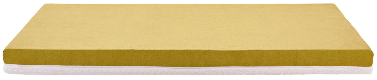 Komfortschaummatratze 90/200 cm, Höhe ca.: 15 cm, H2 = mittel,  - Gelb/Weiß, Textil (90/200cm) - Primatex