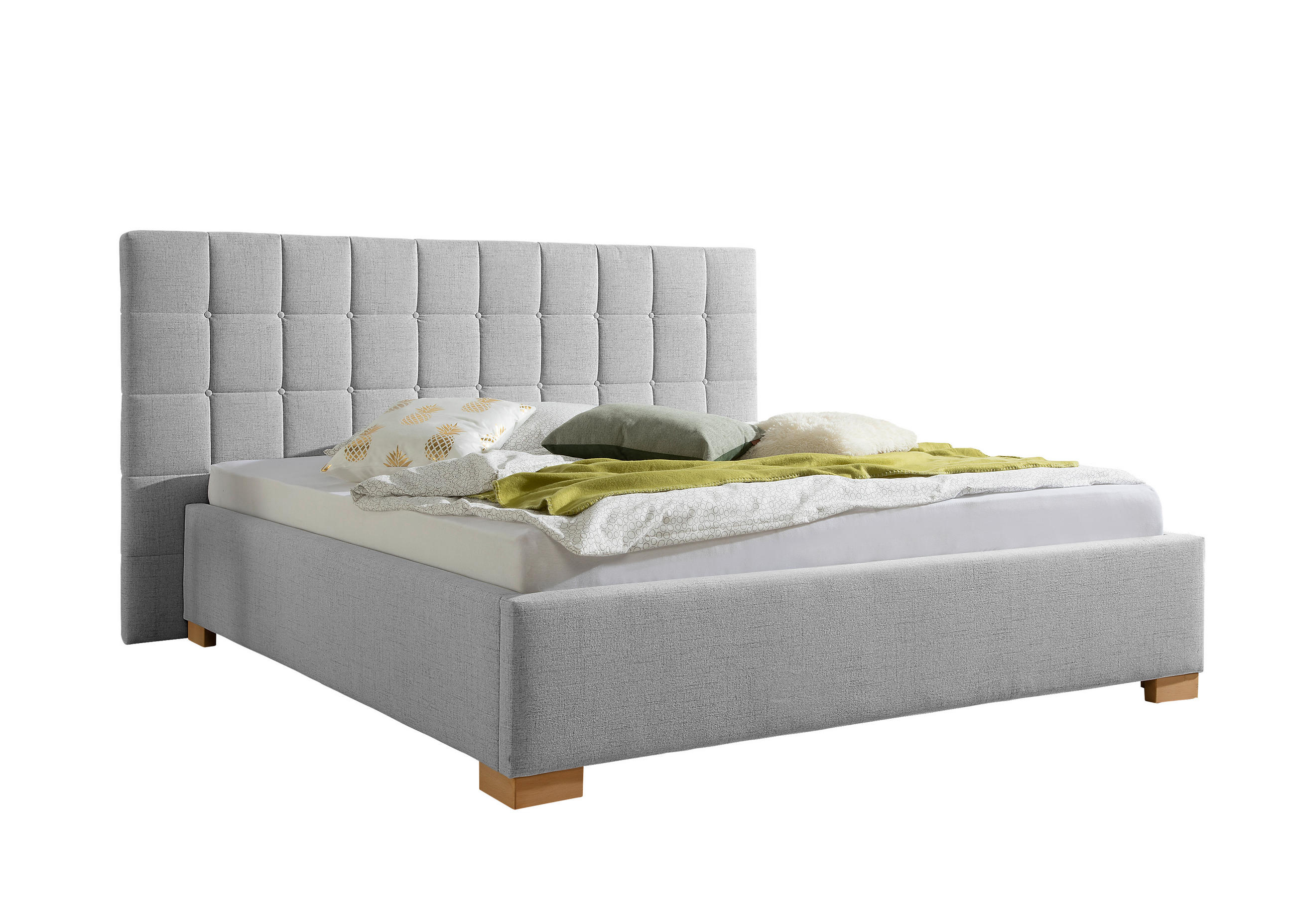 POLSTERBETT 200/200 cm,  in Grau,  - Naturfarben/Grau, MODERN, Holz/Textil (200/200cm) - Livetastic