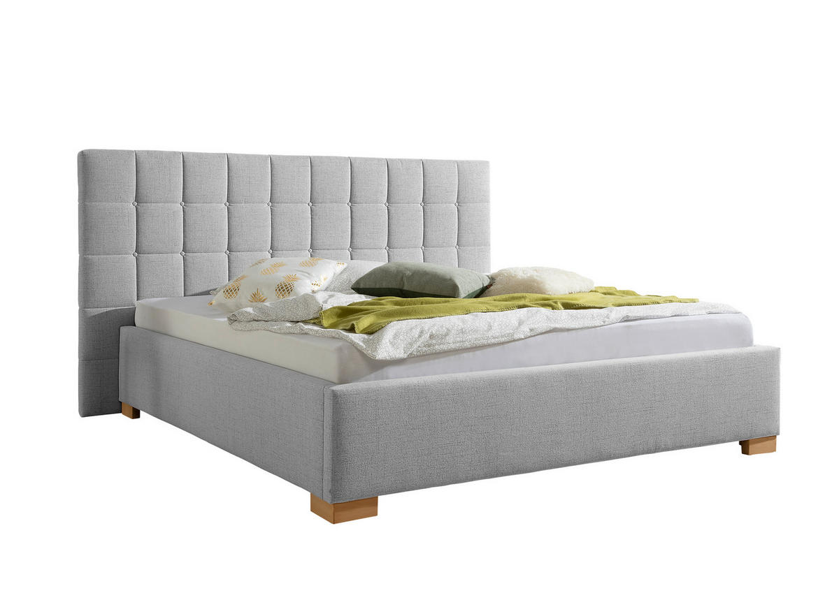 POLSTERBETT 200/200 cm,  in Grau,  - Naturfarben/Grau, MODERN, Holz/Textil (200/200cm) - Livetastic