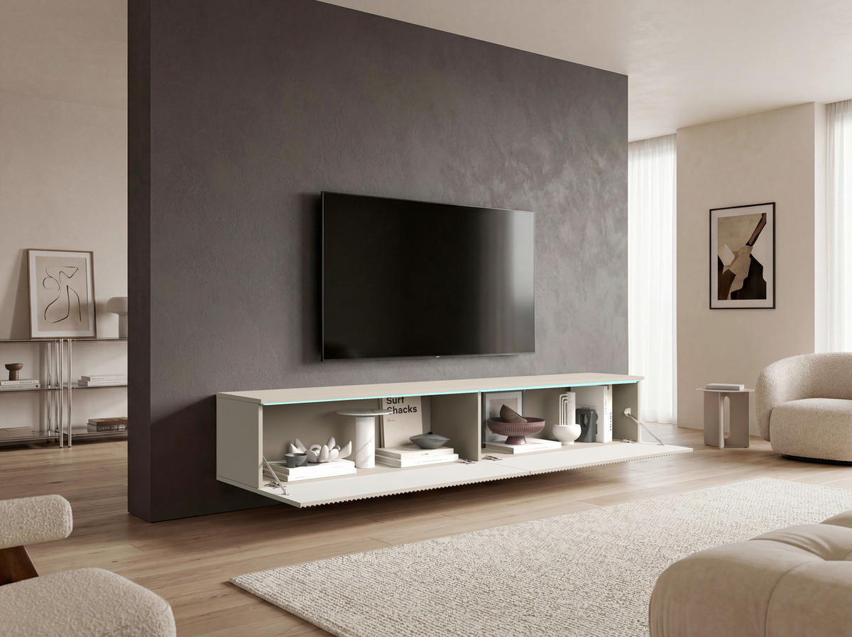 TV-SZEKRÉNY 180/30/33 cm  - bézs/kasmírszínű, Design, műanyag/faalapú anyag (180/30/33cm) - P & B