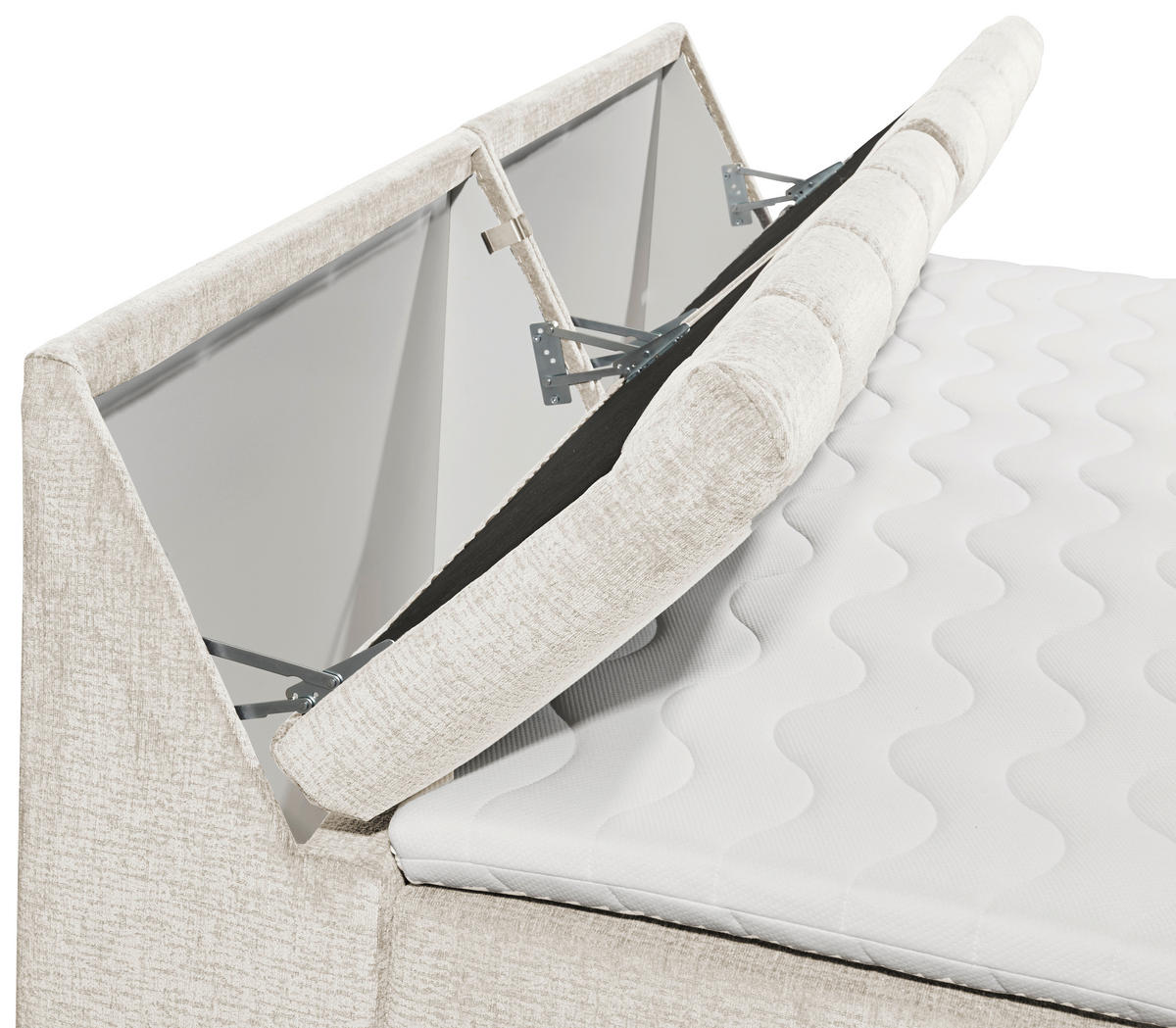 KONTINENTALSÄNG 240/200 cm  i cremefärgad  - cremefärgad, Modern, trämaterial/textil (240/200cm) - MID.YOU