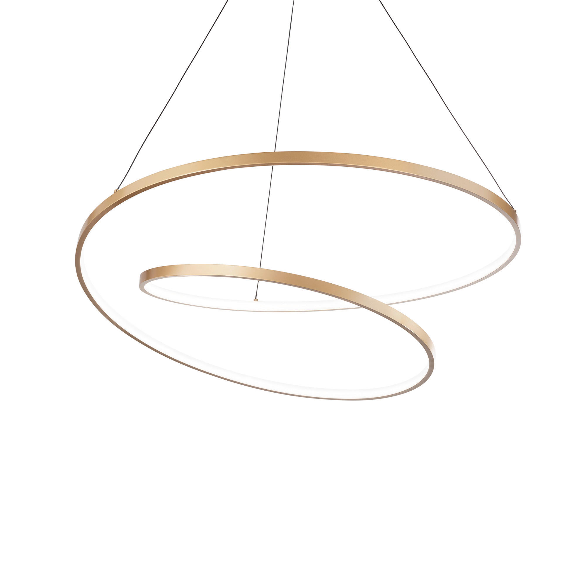 LED-HÄNGELEUCHTE Ottone 80/39/150 cm   - Messingfarben, Design, Kunststoff/Metall (80/39/150cm) - Ideal Lux