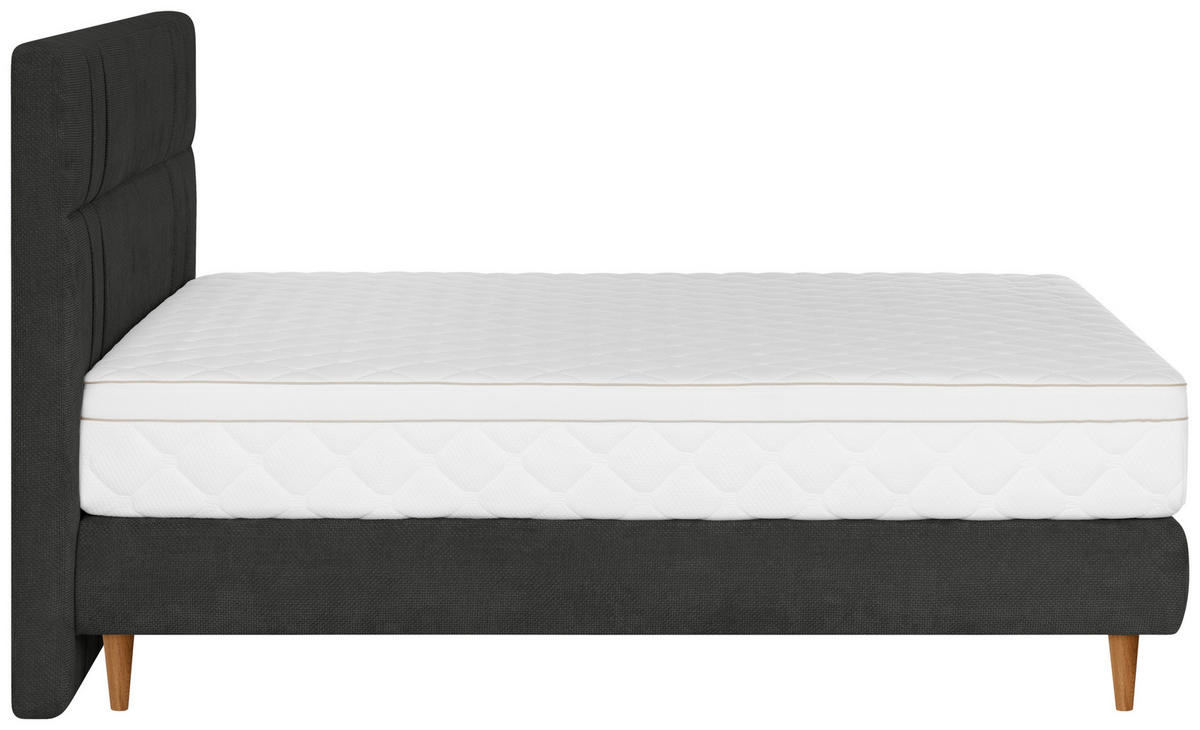 BOXSPRINGBETT 180/200 cm  in Graphitfarben  - Eichefarben/Graphitfarben, MODERN, Holz/Textil (180/200cm) - Welnova