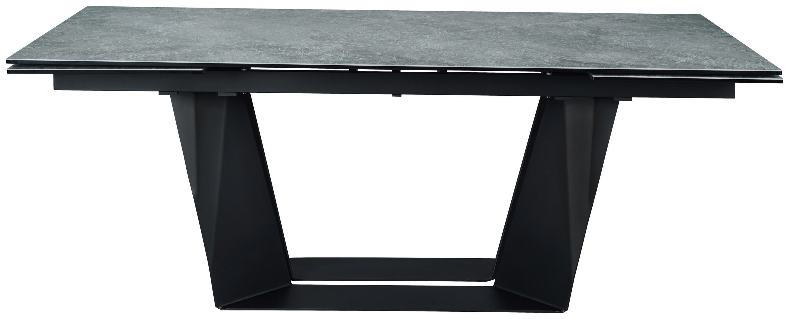 ESSTISCH in Metall, Glas, Keramik 200-300/100/76 cm  - Schwarz/Grau, Design, Glas/Keramik (200-300/100/76cm) - Emilio Belluti
