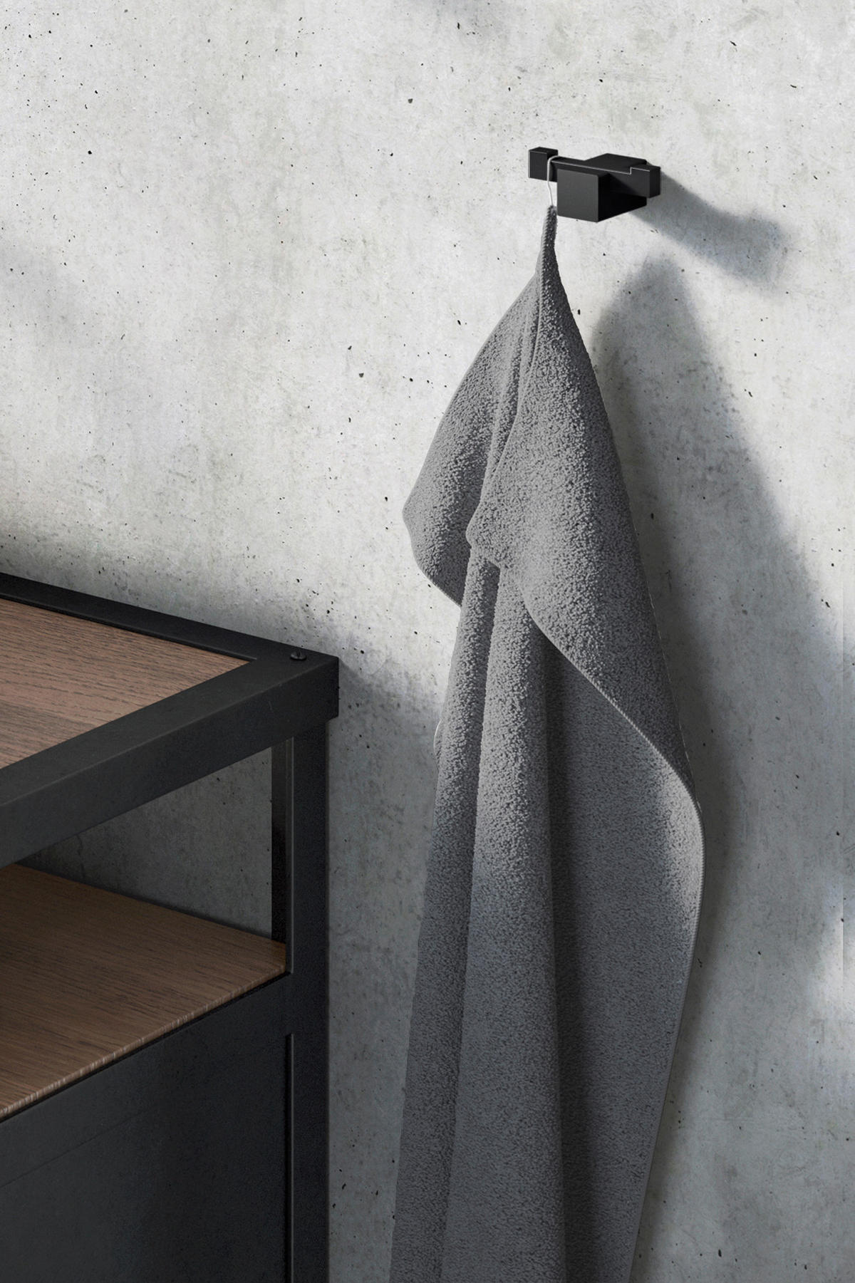 HANDTUCHHAKEN - Schwarz, Basics, Metall (6,5/2,6/4,5cm) - Zack