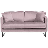 2-SITZER-SOFA Samt Flieder  - Flieder/Schwarz, Design, Textil/Metall (150/78/84cm) - Carryhome
