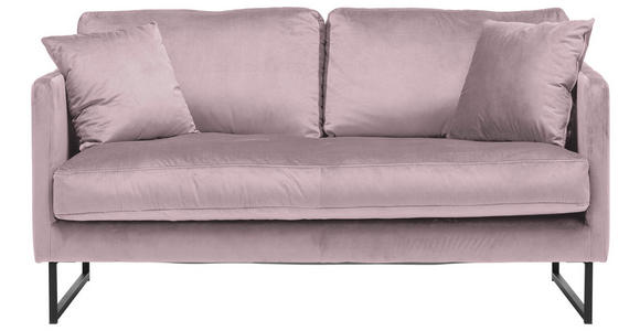 2-SITZER-SOFA  in Samt Flieder  - Flieder/Schwarz, Design, Textil/Metall (150/78/84cm) - Carryhome