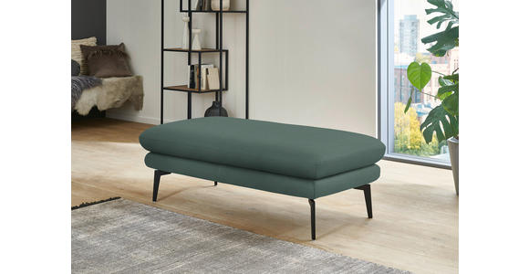 ECKSOFA in Echtleder Opal 180/310 cm - Opal/Schwarz, Design, Leder/Metall (180/310cm) - Dieter Knoll