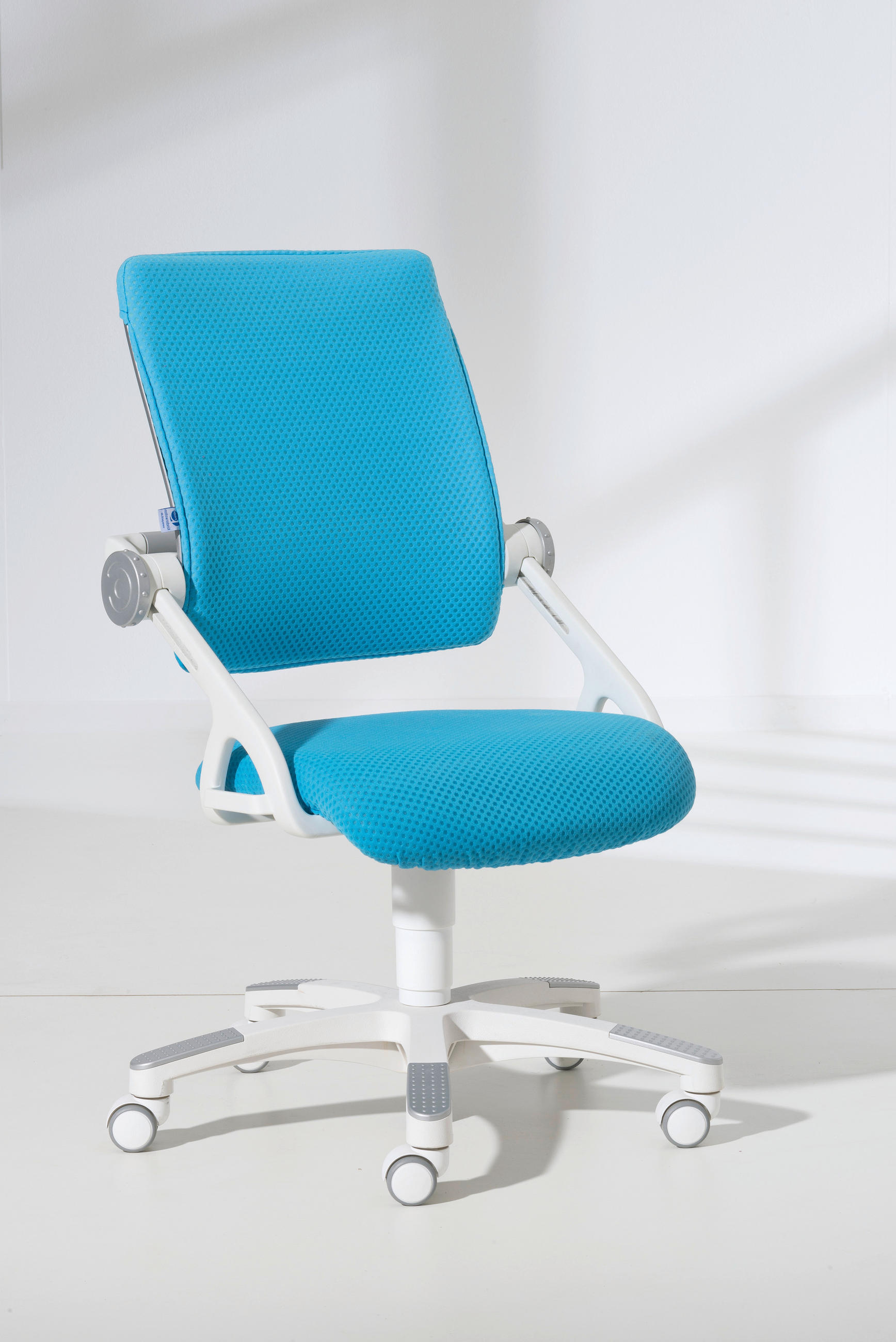 JUGENDDREHSTUHL - Blau/Weiss, Design, Kunststoff/Textil (54/85-97/53cm) - Paidi
