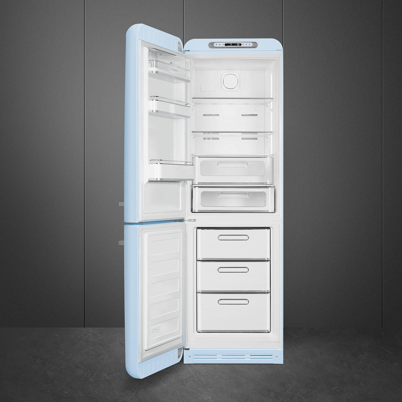 KÜHL-GEFRIER-KOMBINATION 60/196,8/72,8 cm FAB32LPB5  - Pastellblau, Basics, Metall (60/196,8/72,8cm) - SMEG
