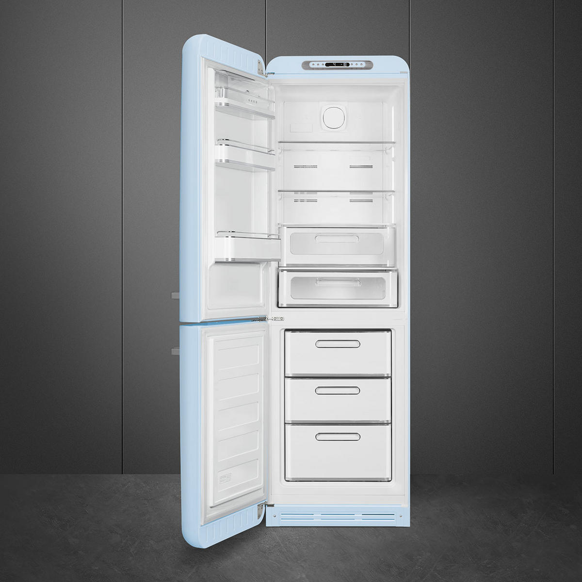 KÜHL-GEFRIER-KOMBINATION 60/196,8/72,8 cm FAB32LPB5  - Pastellblau, Basics, Metall (60/196,8/72,8cm) - SMEG