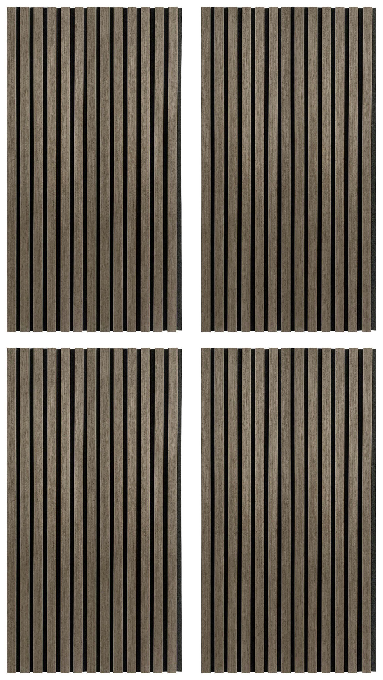 AKUSTIKPANEEL Echtholz 4 Stück  - Walnussfarben/Schwarz, Konventionell, Holz/Kunststoff (104/52/2,2cm)
