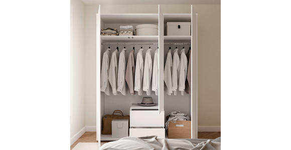 DREHTÜRENSCHRANK 169/214/60 cm,  in Weiß, 3-türig  - Weiß, Trend, Holzwerkstoff (169/214/60cm) - Carryhome