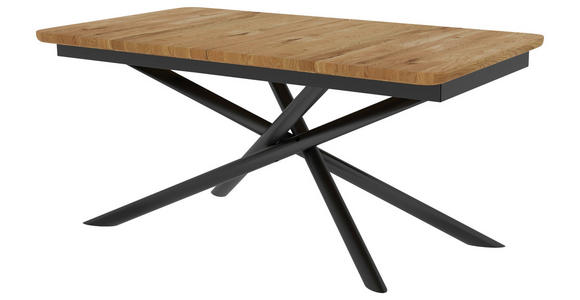 AUSZIEHTISCH in Holz 160 (240)/90/75 cm  - Wildeiche/Schwarz, Basics, Holz/Metall (160 (240)/90/75cm) - Linea Natura