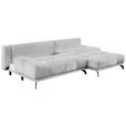 ECKSOFA in Chenille Hellgrau  - Hellgrau/Schwarz, MODERN, Textil/Metall (290/182cm) - Hom`in