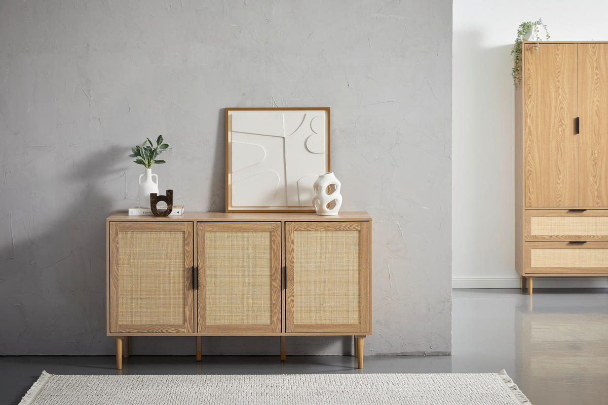SIDEBOARD 140/80/39 cm  - Schwarz/Naturfarben, Natur, Holz/Holzwerkstoff (140/80/39cm) - MID.YOU