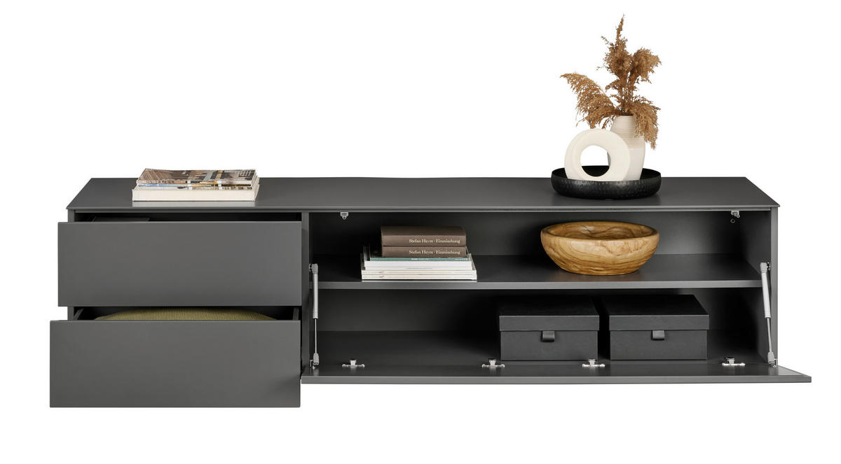 LOWBOARD  in 181/44/50 cm  - Anthrazit, Design, Holzwerkstoff (181/44/50cm) - Dieter Knoll