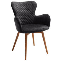 ARMLEHNSTUHL  in Velours  - Eichefarben/Anthrazit, Natur, Holz/Textil (62/87/65cm) - MID.YOU