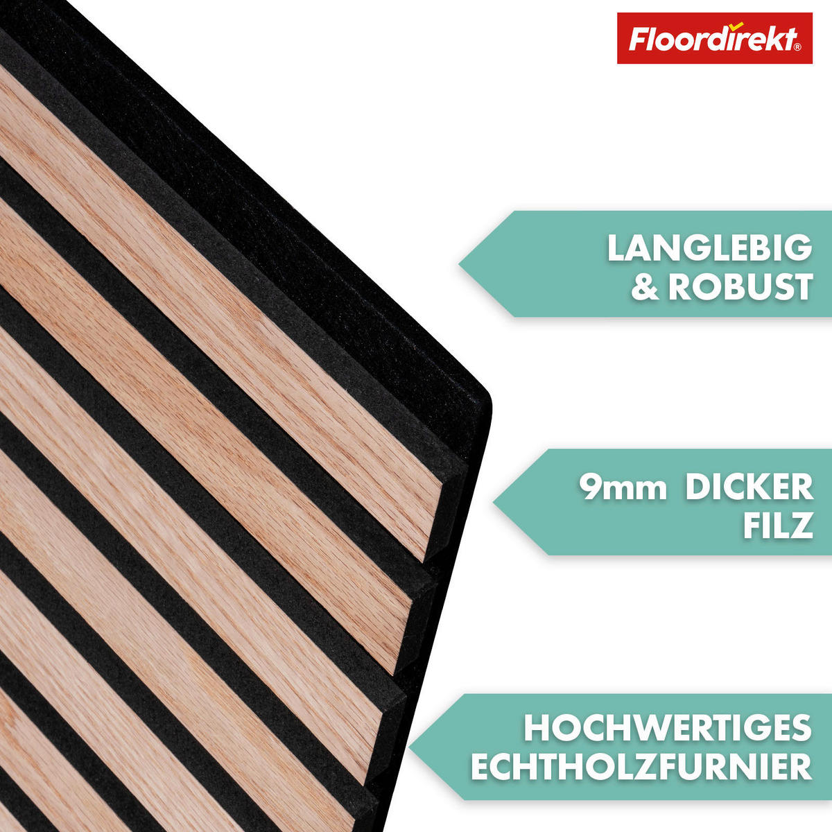 AKUSTIKPANEEL 27/275/2,1 cm  - Eichefarben, Basics, Holzwerkstoff (27/275/2,1cm) - Floordirekt