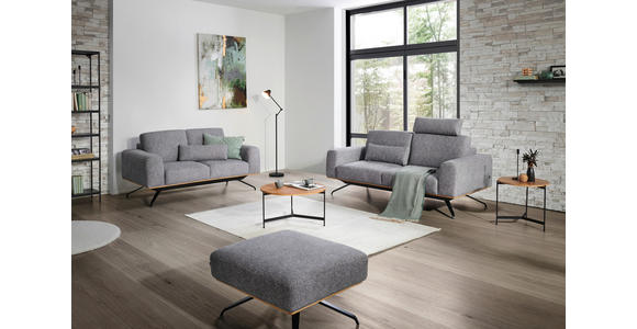 2-SITZER-SOFA in Struktur Grau - Schwarz/Grau, Design, Holz/Textil (166/85-104/95cm) - Novel