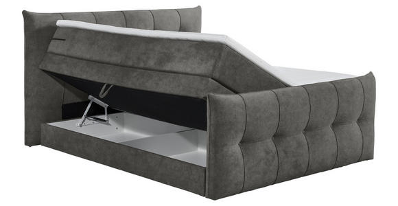 BOXSPRINGBETT 180/200 cm  in Anthrazit  - Anthrazit/Schwarz, KONVENTIONELL, Kunststoff/Textil (180/200cm) - Esposa