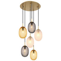 ZÁVĚSNÉ SVÍTIDLO, 47/120 cm  - šedá/oranžová, Basics, kov/textil (47/120cm) - Globo