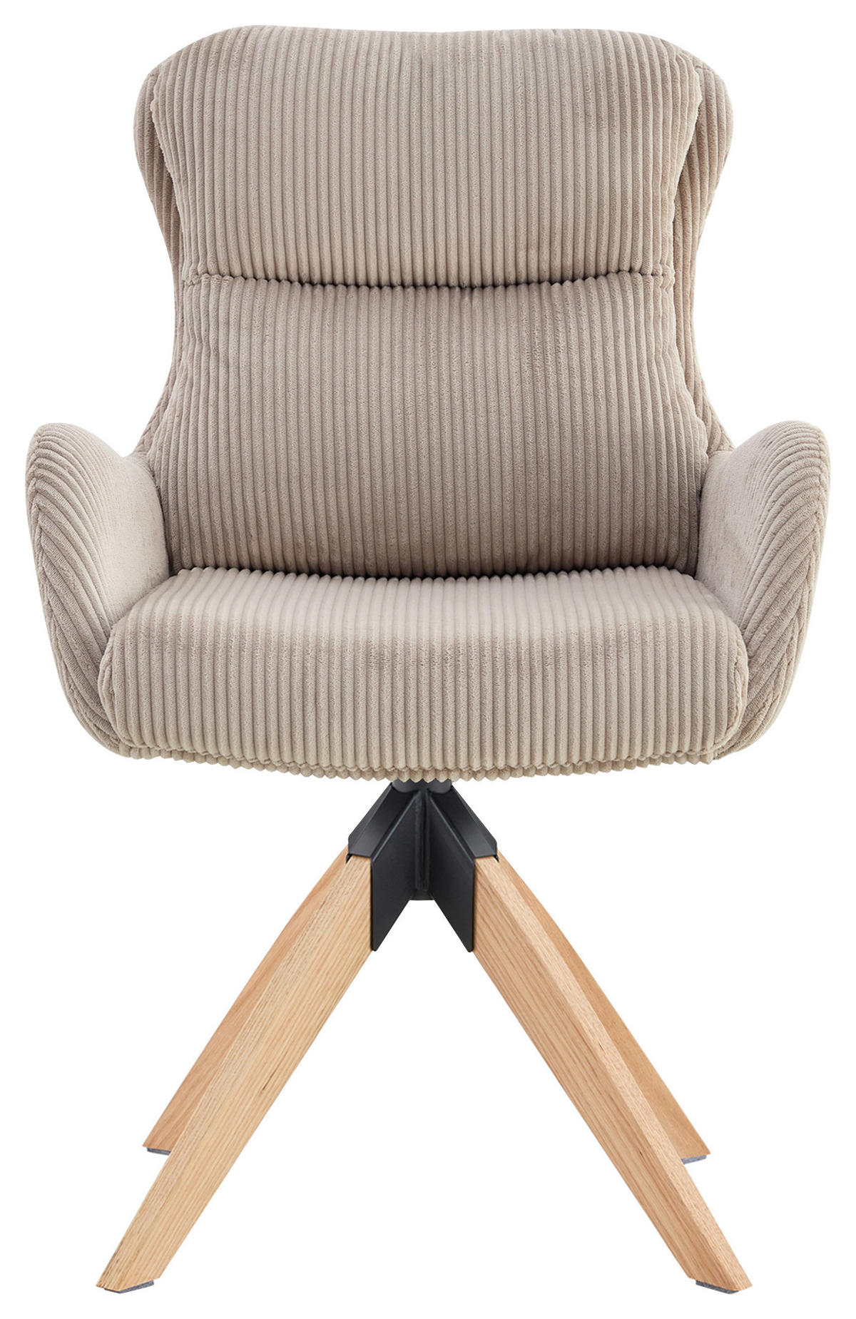 STOLICA S NASLONOM ZA RUKE  taupe  drvo, metal, tekstil      - prirodne boje/taupe, Konvencionalno, drvo/metal (60/91/72cm) - Livetastic