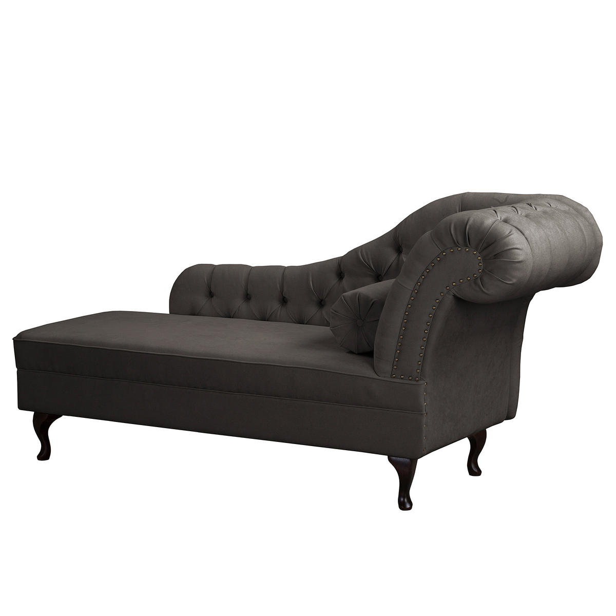 RÉCAMIERE Mikrofaser Graubraun  - Graubraun/Braun, Design, Holz/Textil (185/93/75cm) - Livetastic