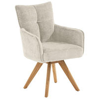 ARMLEHNSTUHL  in Mikrofaser  - Eichefarben/Creme, Design, Holz/Textil (59/89/63cm) - SetOne by Musterring