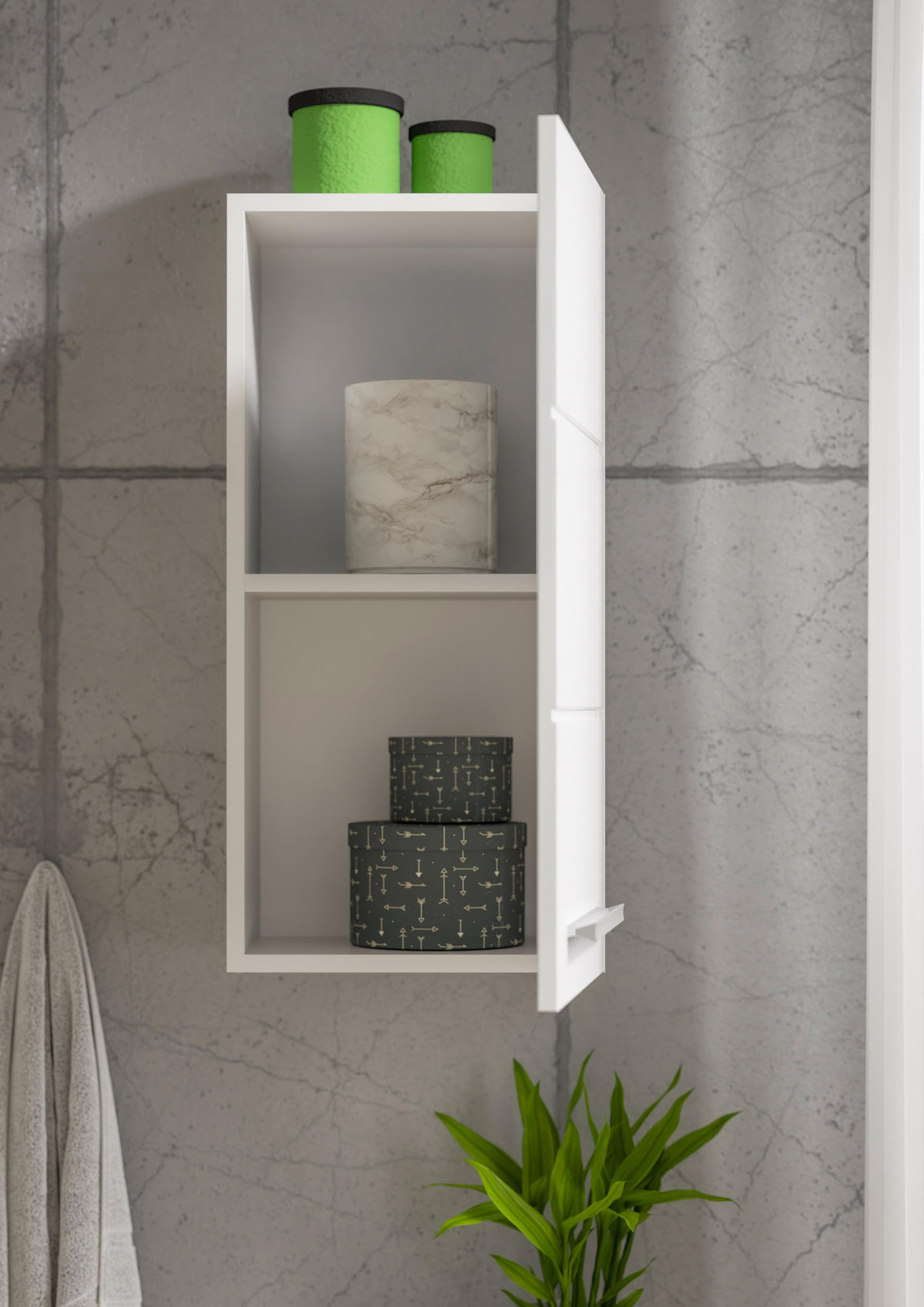 HÄNGESCHRANK 34/70/23 cm  - Chromfarben/Weiß Hochglanz, MODERN, Holzwerkstoff/Kunststoff (34/70/23cm) - MID.YOU