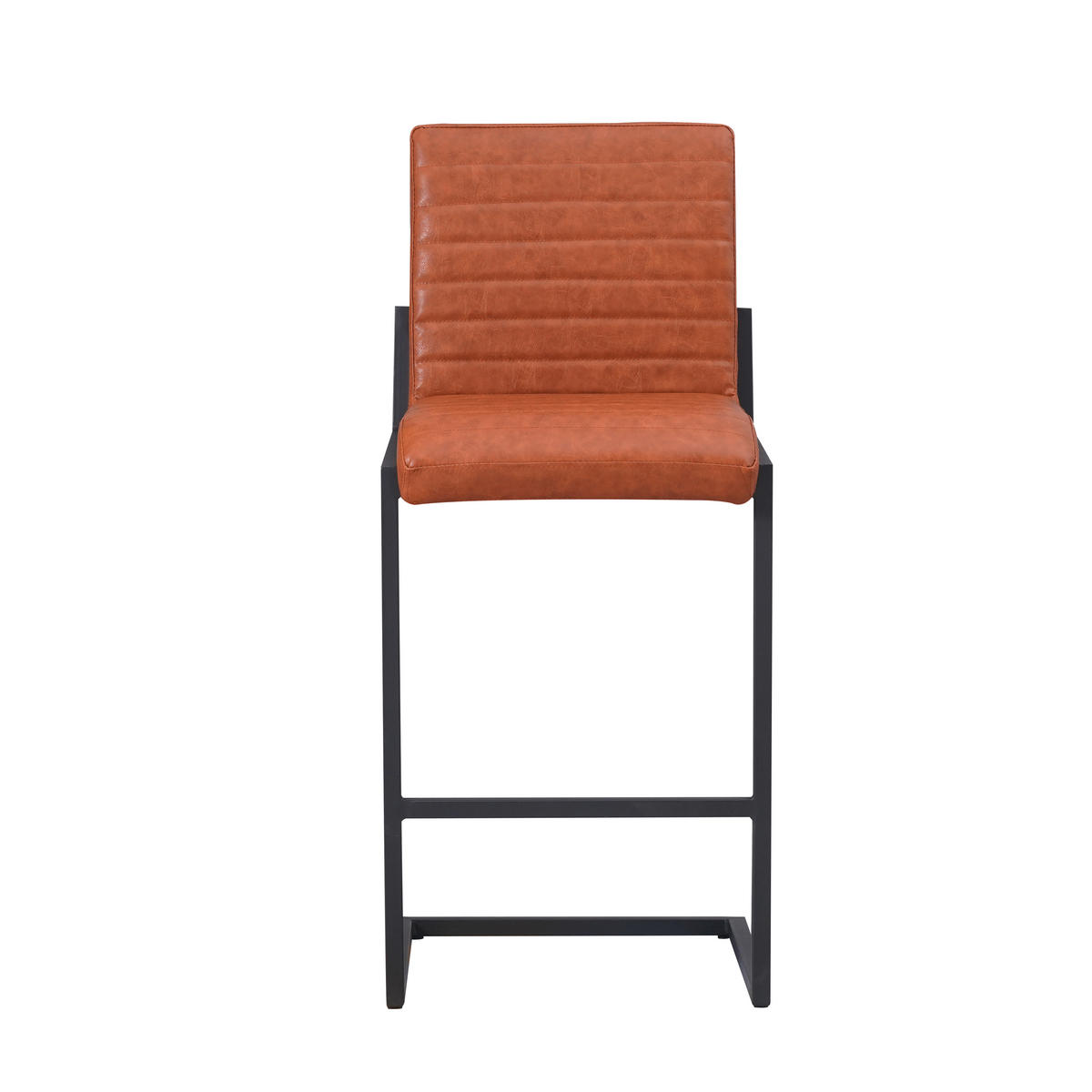 BARHOCKER-SET Lederlook Cognac  - Cognac/Schwarz, MODERN, Textil/Metall (54/100/58cm) - MID.YOU