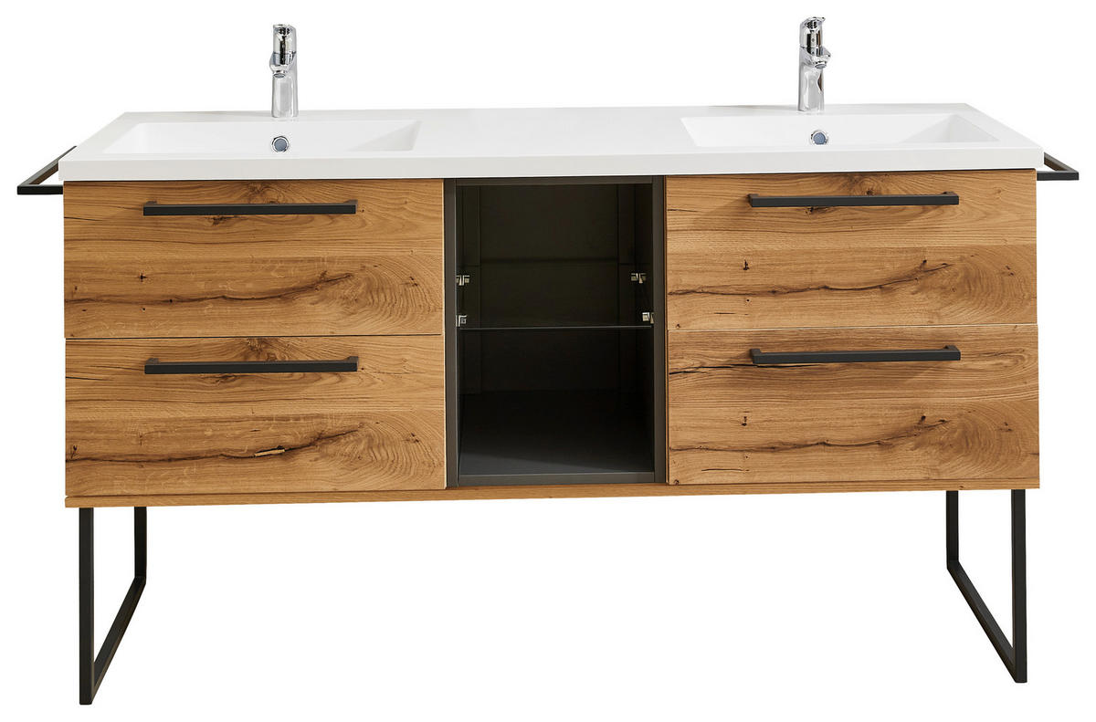WASCHTISCHKOMBI 155 cm  - Alteiche, KONVENTIONELL, Holz/Metall (155cm) - Dieter Knoll