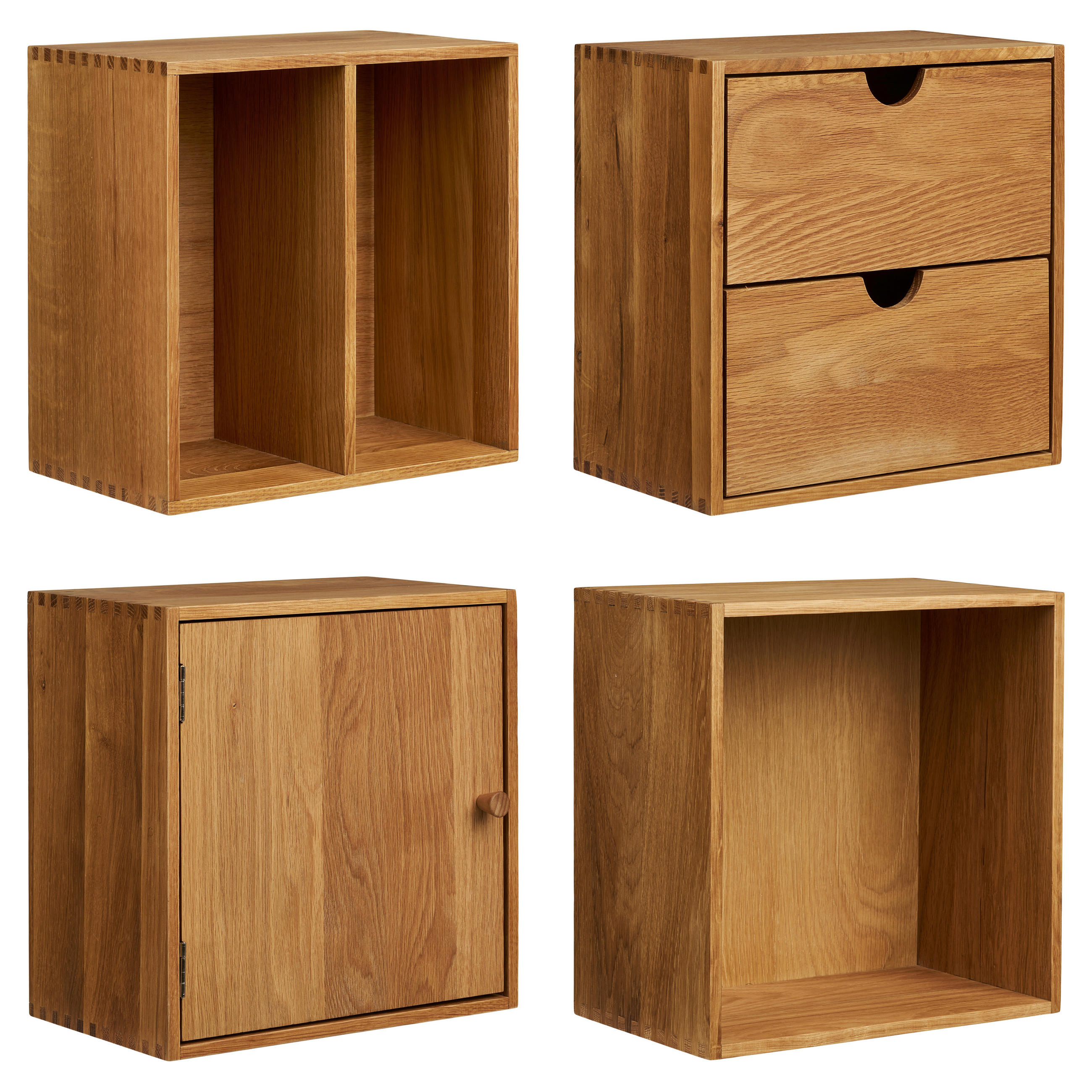 WANDREGALSET  - Eichefarben, Basics, Holz (30/18/18cm)