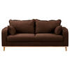 3-SITZER-SOFA Mikrofaser Braun  - Wengefarben/Braun, Design, Holz/Textil (193/86/87cm) - Livetastic