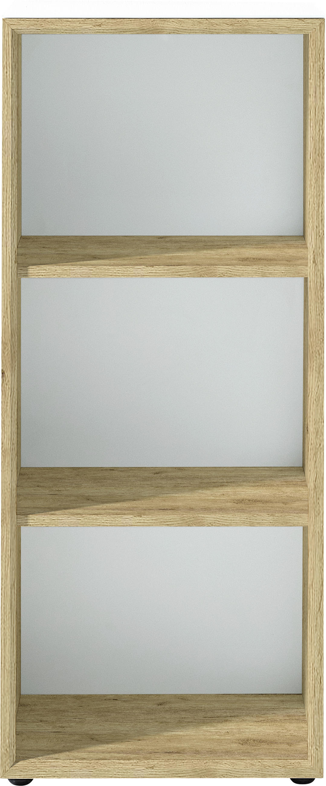 AKTENREGAL 50/120/37 cm  - Weiss/Eichefarben, Modern, Glas/Holzwerkstoff (50/120/37cm) - Germania