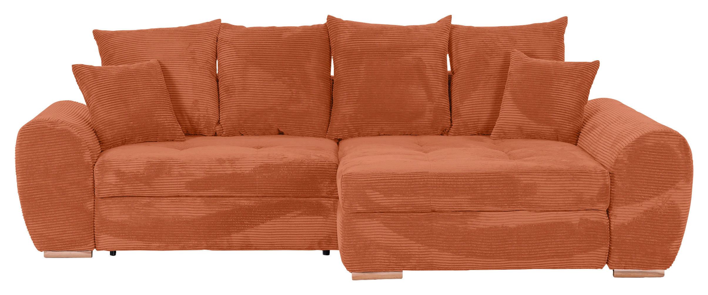 ECKSOFA Rostfarben Cord  - Eichefarben/Rostfarben, KONVENTIONELL, Holz/Textil (276/177cm) - Carryhome
