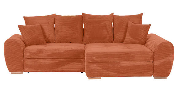 ECKSOFA in Cord Rostfarben  - Eichefarben/Rostfarben, KONVENTIONELL, Holz/Textil (276/177cm) - Carryhome