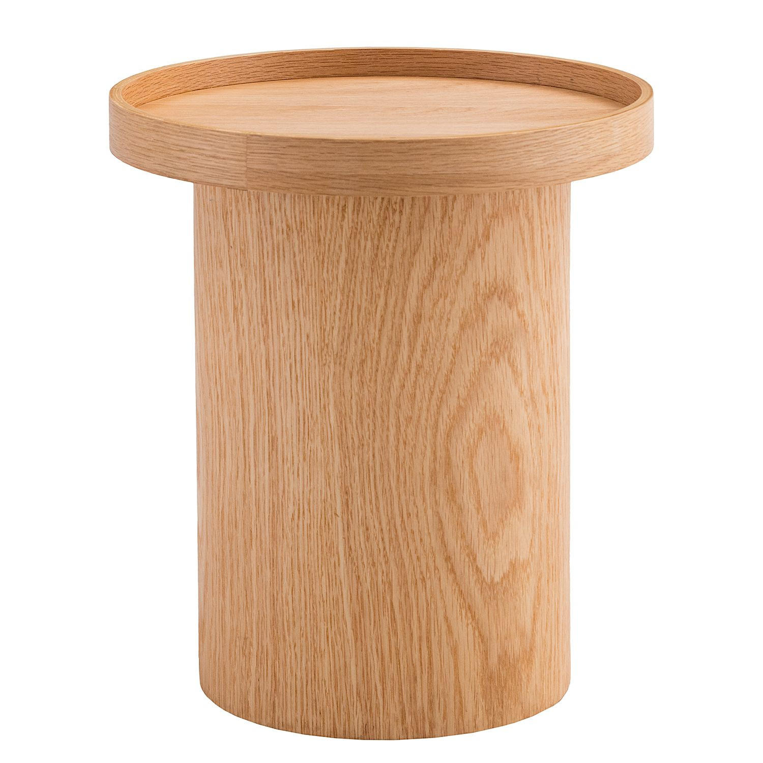BEISTELLTISCH 40/40/45 cm Eiche furniert Eichefarben rund  - Eichefarben, MODERN, Holz/Holzwerkstoff (40/40/45cm) - home24