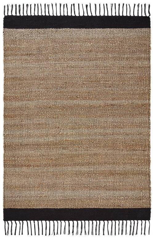 JUTOVÝ KOBEREC, 160/230 cm černá, jílová barva - černá/jílová barva, Design, textil (160/230cm) - Linea Natura